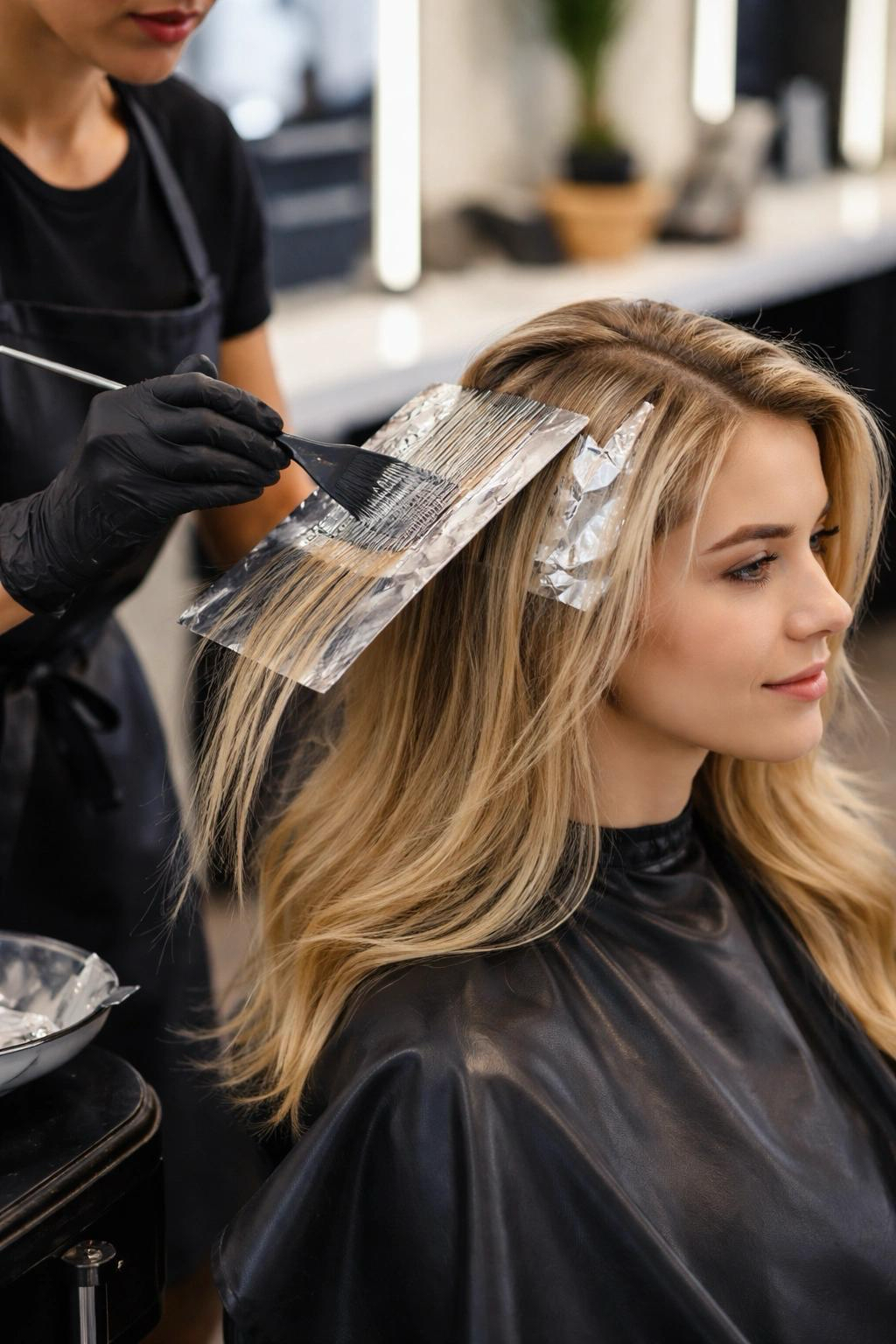 Exemple d'application de balayage (visuel d'exemple, pas une photo réelle du salon)